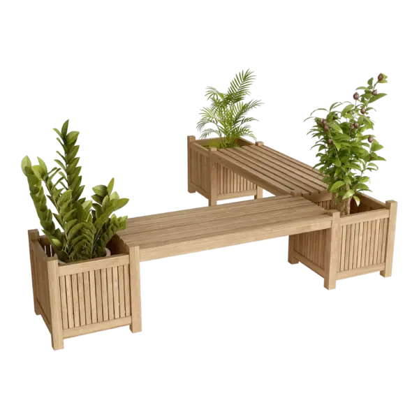 Anderson Teak - Planter Bench (2 bench + 3 planter box)
