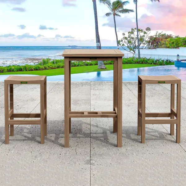 Anderson Teak - Bahama Montego 3-Pieces Square Bar Set