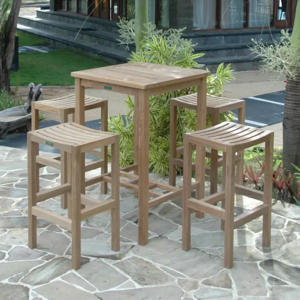Anderson Teak - Bahama Montego 5-Pieces Square Bar Set