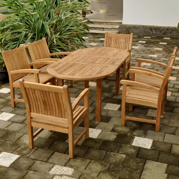 Anderson Teak - Bahama Sahara 7-Pieces 78" Oval Dining Set