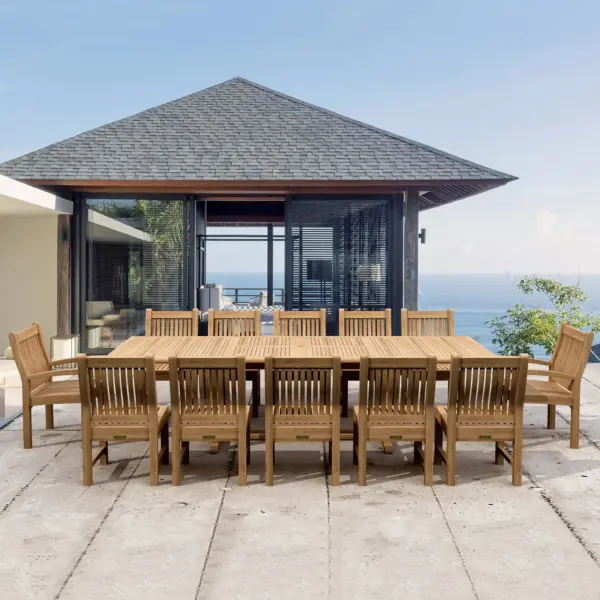 Anderson Teak - Valencia Sahara 13-Pieces Rectangular Dining Set