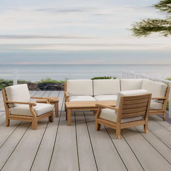Anderson Teak - Riviera Luxe 7-Pieces Modular Set With Rectangular Table A