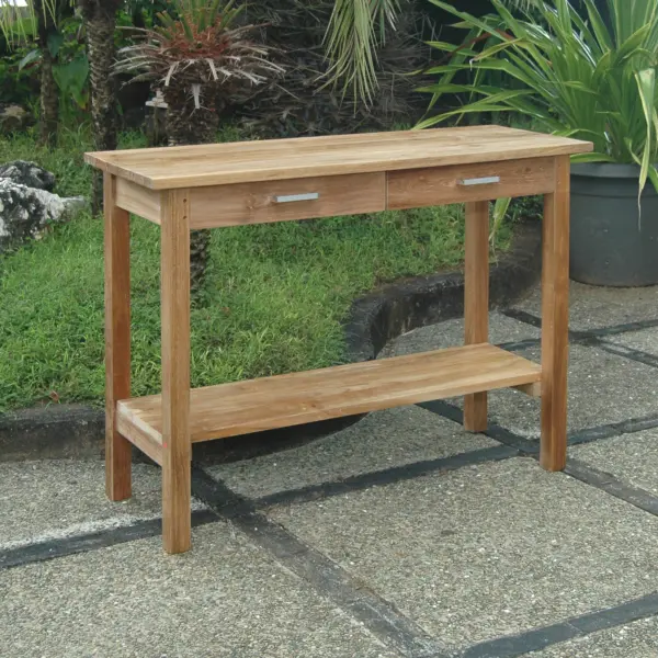 Anderson Teak - Atlanta Rectangular Serving Table w/ 2 Drawers and 1 Shelf