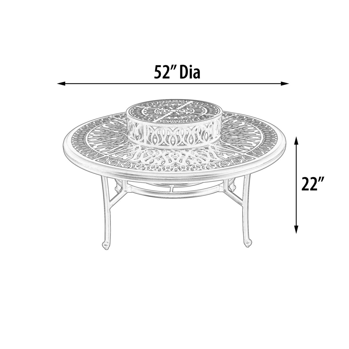 AFD Home | Grand Bonaire Weave Outdoor Fire Pit Table With Accessories (KIT) - Image 5