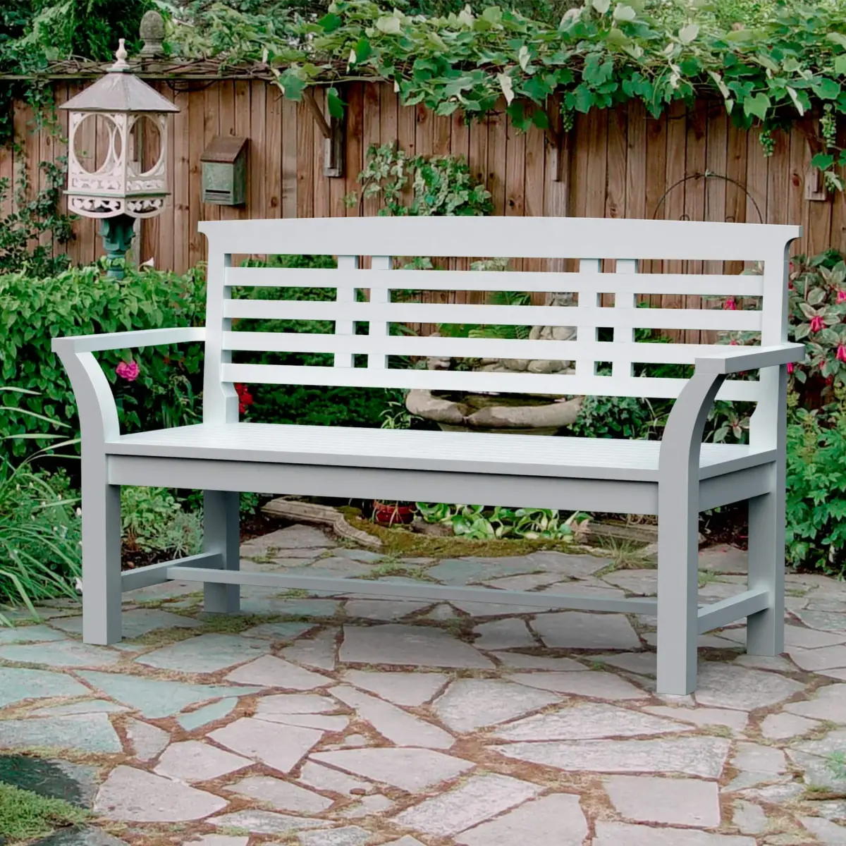 Anderson Teak - Sakura 2-Seater Teak Bench In White Finish - Image 1