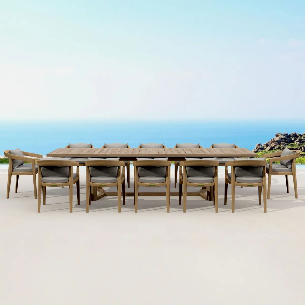 Anderson Teak - SET-367 13-pc Toscana Extension Dining Table Set - Image 1