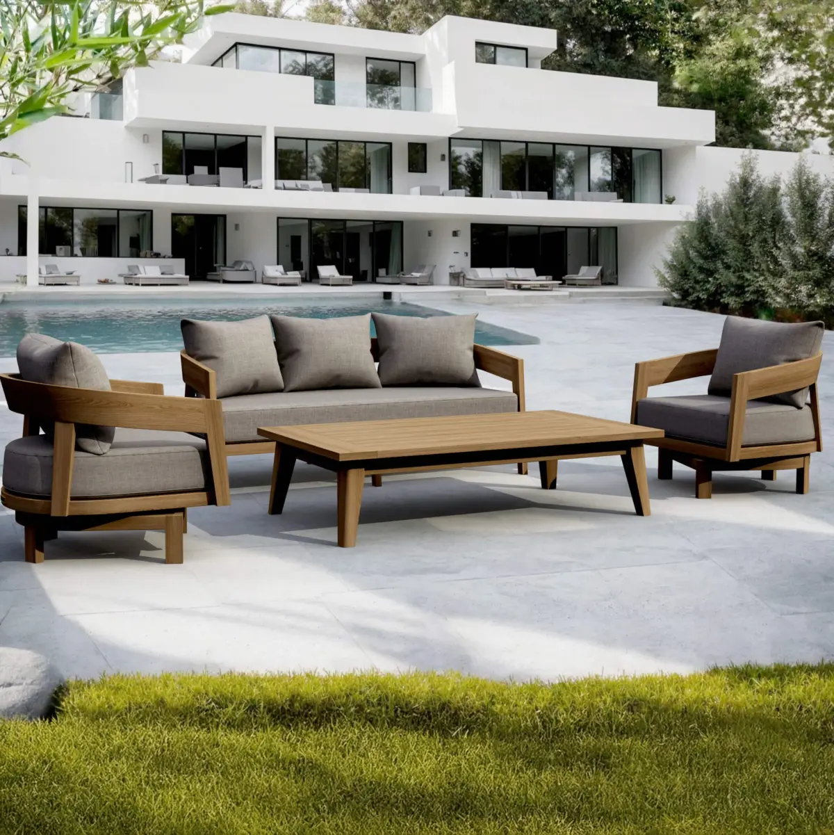 Anderson Teak - SET-370 Toscana 4-pc Deep Seating Swivel Set - Image 1